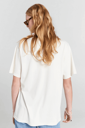 EMBROIDERED RUNAWAY GIRL T-SHIRT ECRU