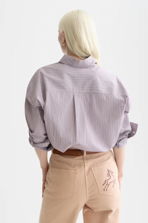 EMBROIDERY GIRLFRIEND SHIRT FIG STRIPE