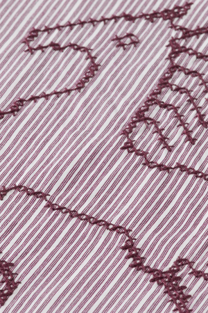 EMBROIDERY GIRLFRIEND SHIRT FIG STRIPE