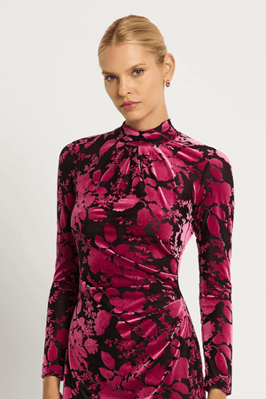 EMILY DRESS FUSCHIA/BLACK