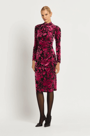 EMILY DRESS FUSCHIA/BLACK