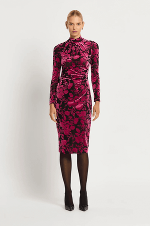 EMILY DRESS FUSCHIA/BLACK