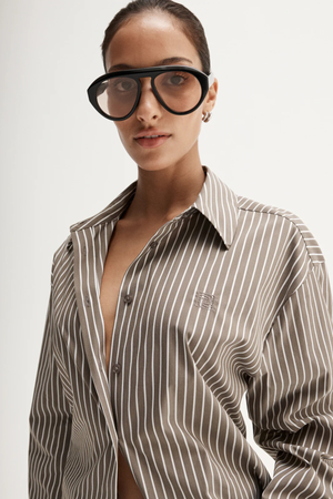 EMRY STRIPE SHIRT TAUPE STRIPE