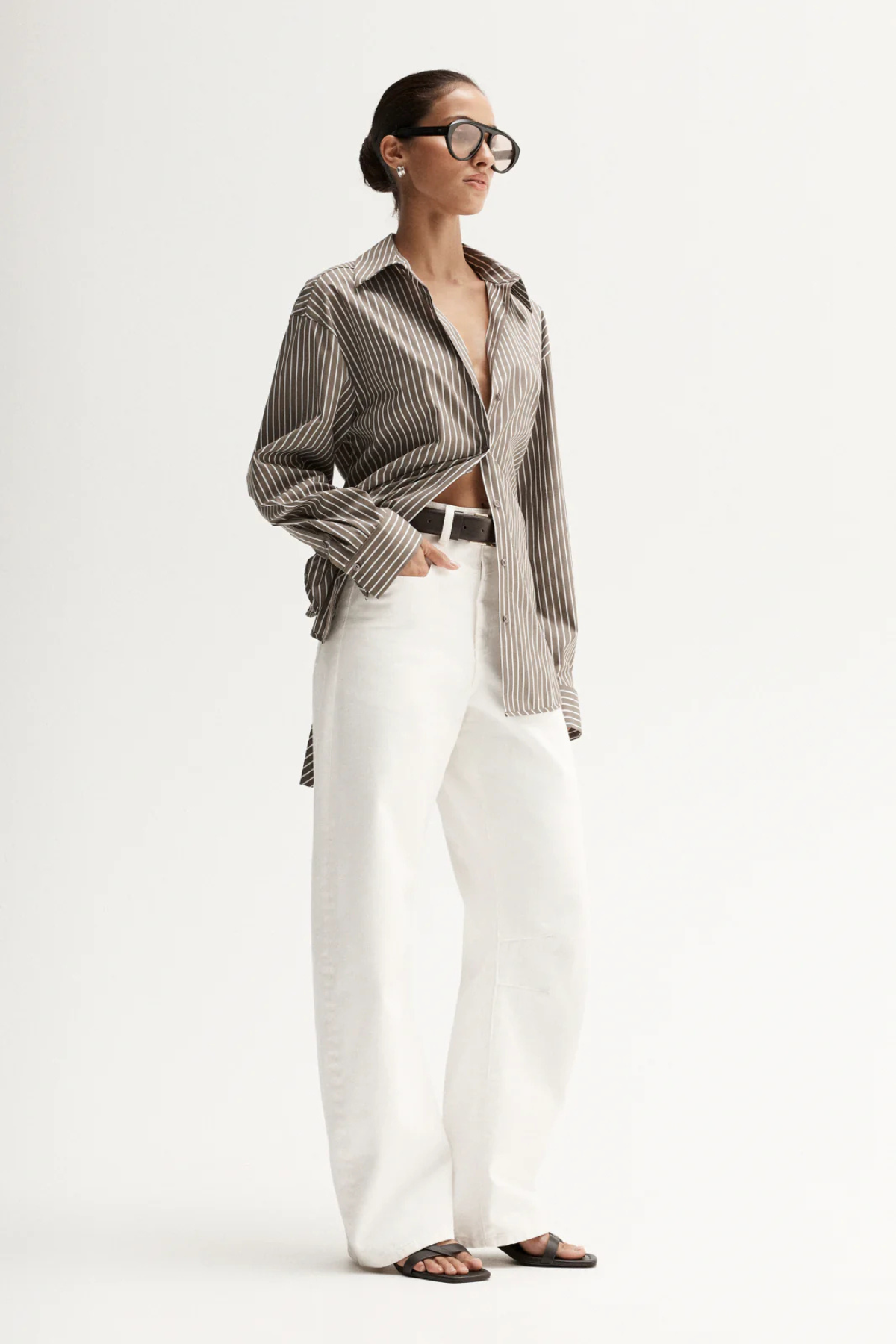 EMRY STRIPE SHIRT TAUPE STRIPE