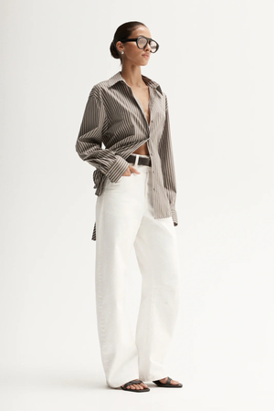 EMRY STRIPE SHIRT TAUPE STRIPE
