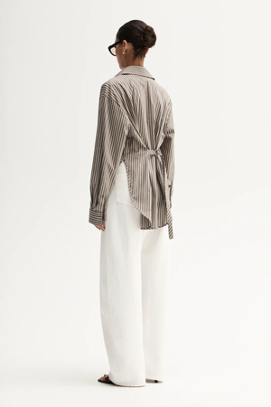 EMRY STRIPE SHIRT TAUPE STRIPE