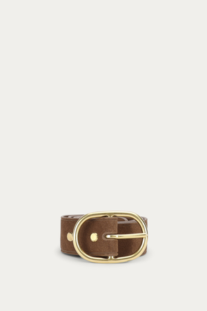 WIDE EPONA BELT HAZEL SUEDE/BRASS
