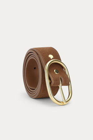 WIDE EPONA BELT HAZEL SUEDE/BRASS