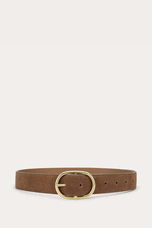 WIDE EPONA BELT HAZEL SUEDE/BRASS