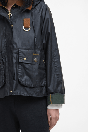 ERMA WAX JACKET BLACK/ANCIENT