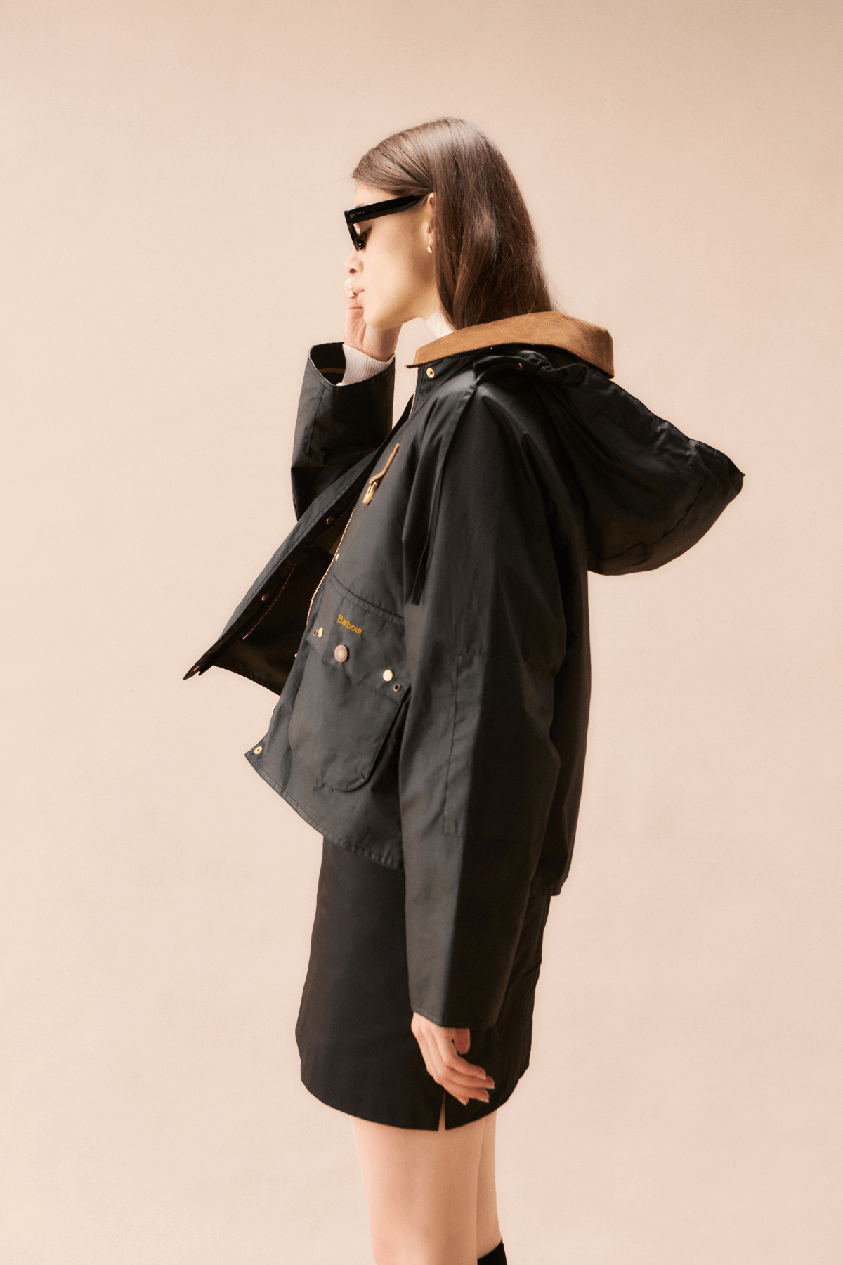 ERMA WAX JACKET BLACK/ANCIENT