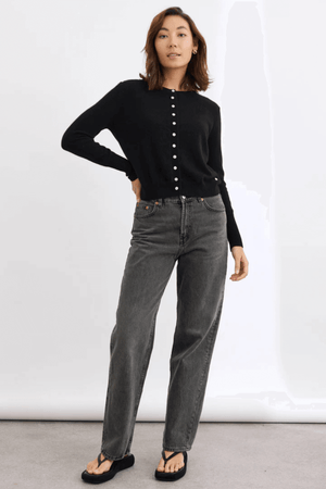 ESSENTIAL SLIM CARDI BLACK