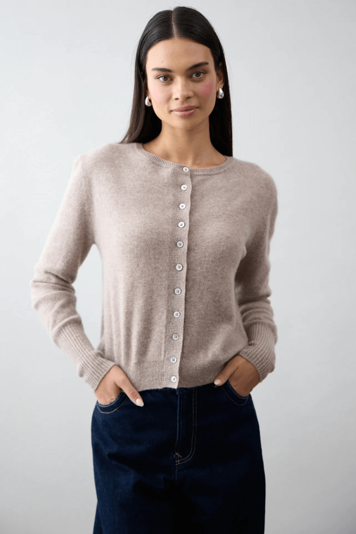 ESSENTIAL SLIM CARDI TOAST