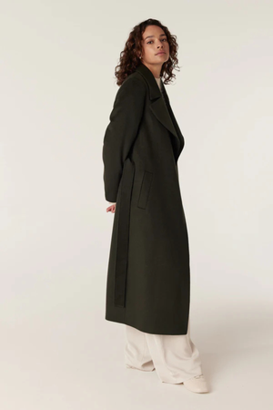 EVANS WOOL COAT FOREST GREEN