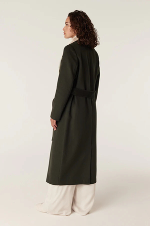 EVANS WOOL COAT FOREST GREEN