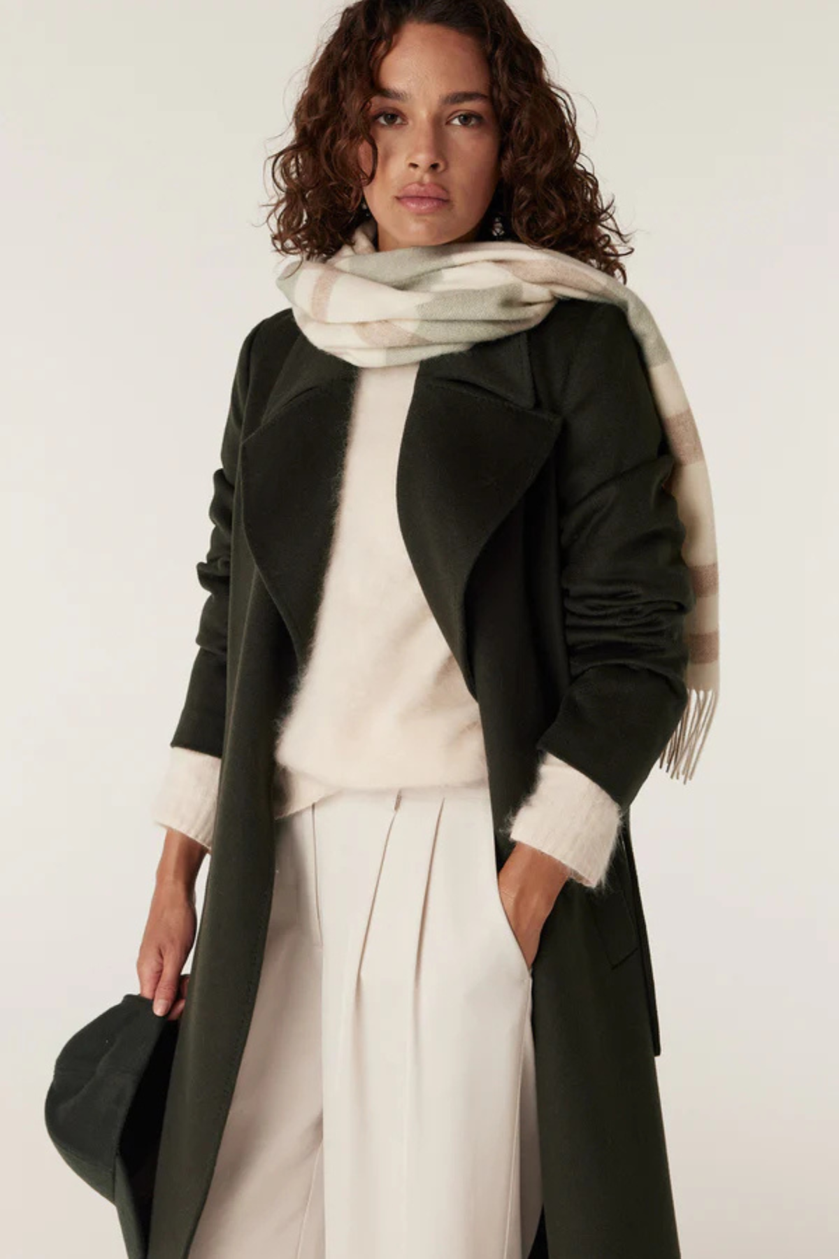 EVANS WOOL COAT FOREST GREEN
