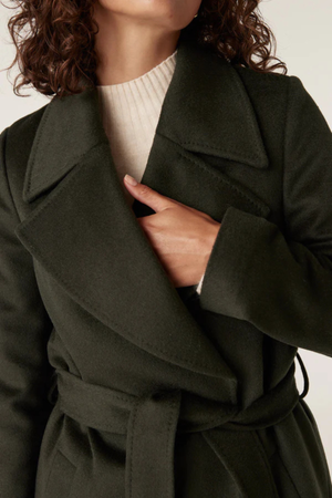 EVANS WOOL COAT FOREST GREEN