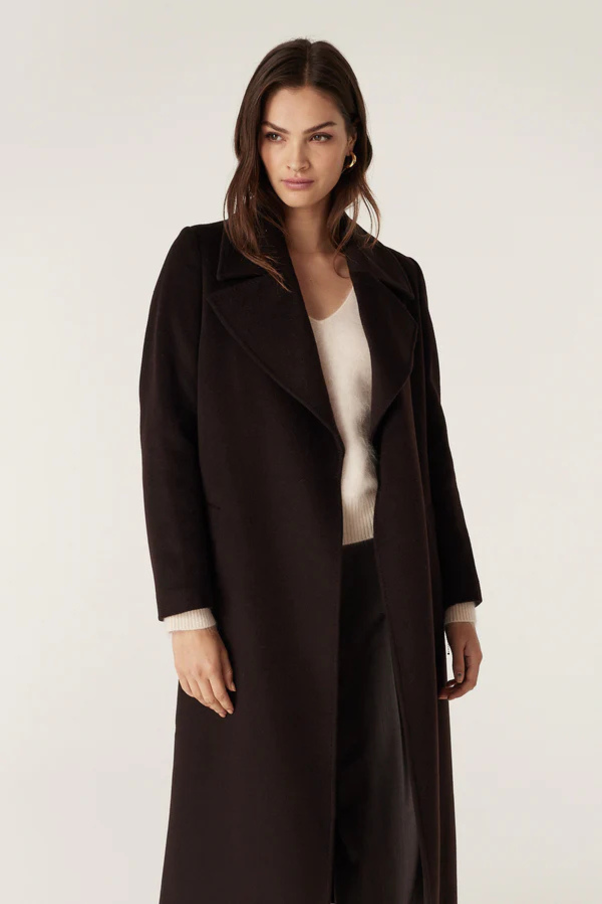 EVANS WOOL COAT ESPRESSO