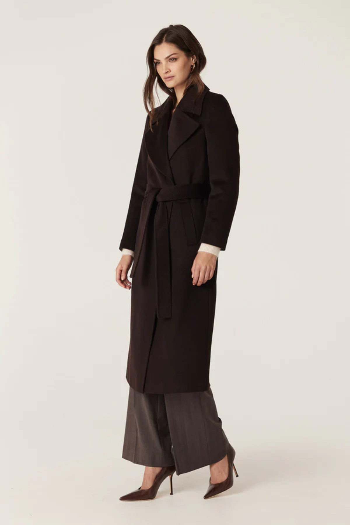 EVANS WOOL COAT ESPRESSO