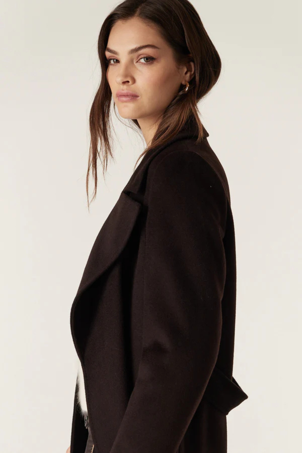 EVANS WOOL COAT ESPRESSO