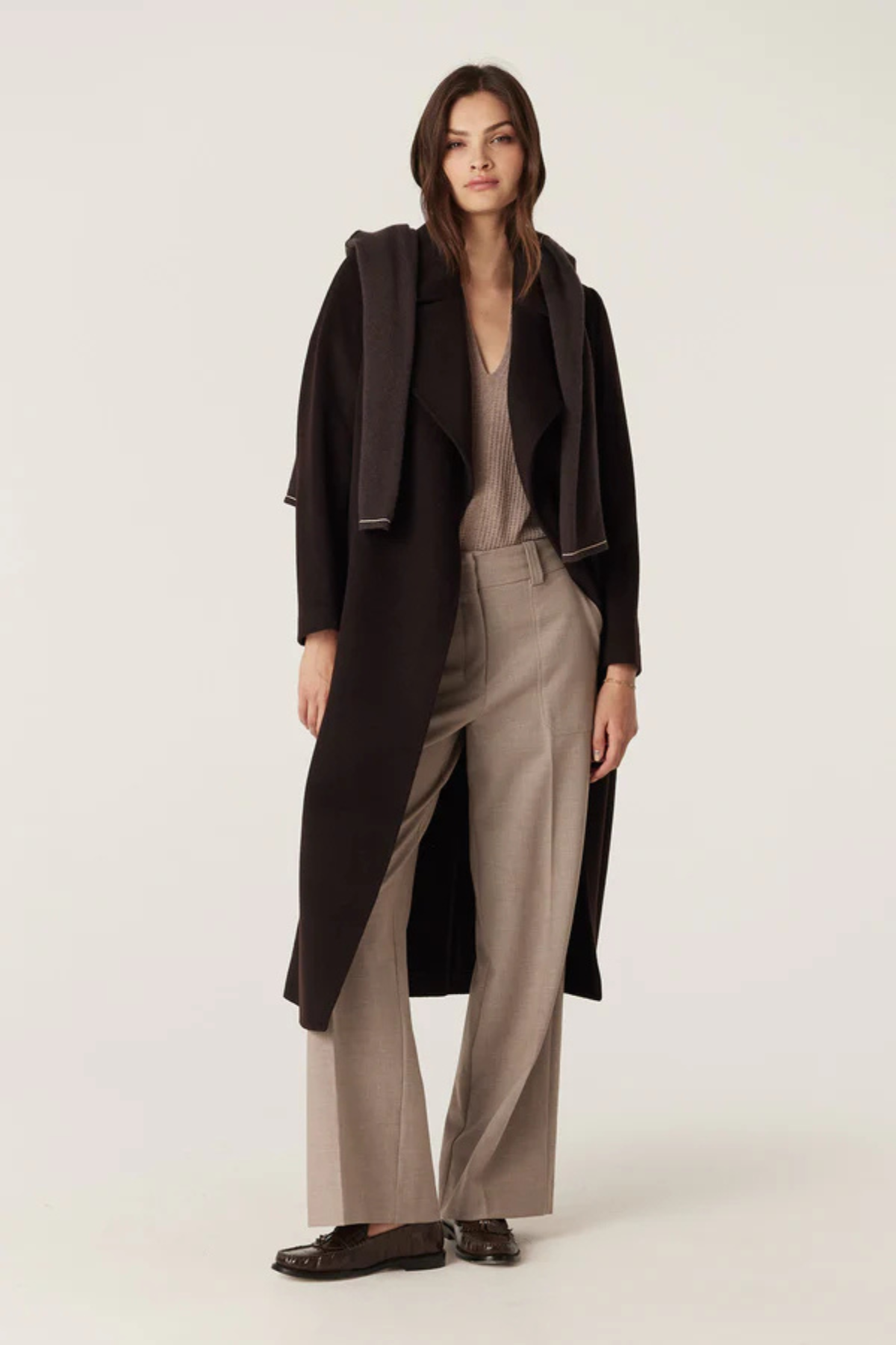 EVANS WOOL COAT ESPRESSO