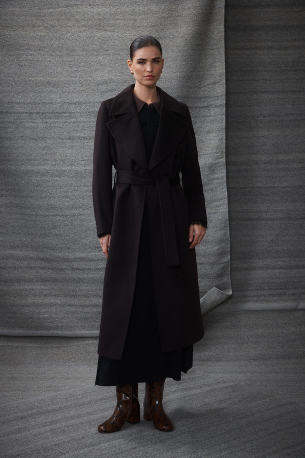 EVANS WOOL COAT ESPRESSO