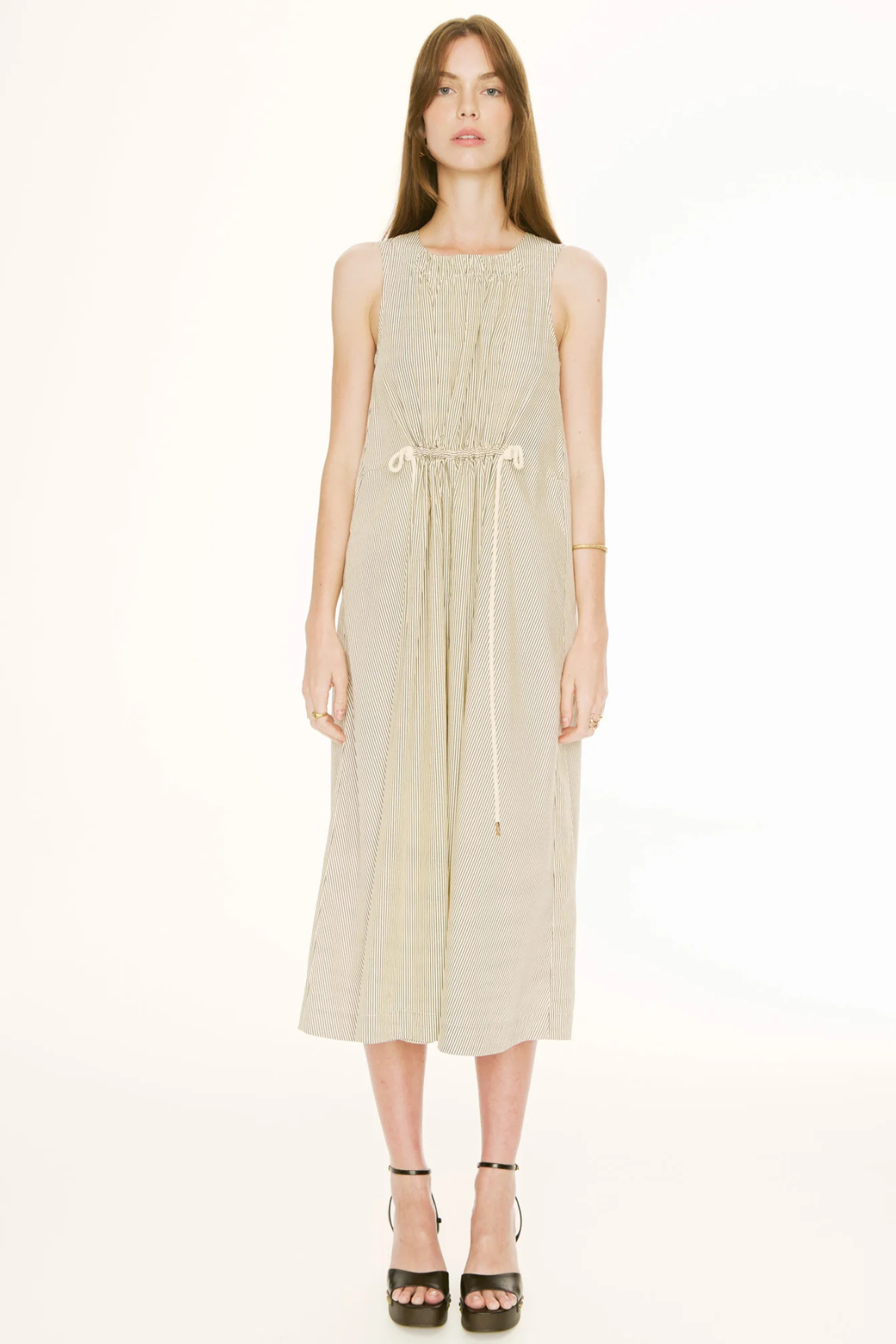 FABLE TANK DRESS IVORY/INK