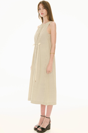 FABLE TANK DRESS IVORY/INK