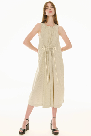 FABLE TANK DRESS IVORY/INK