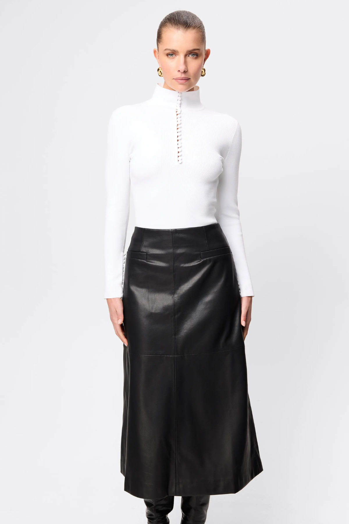FAIRFAX MIDI SKIRT BLACK