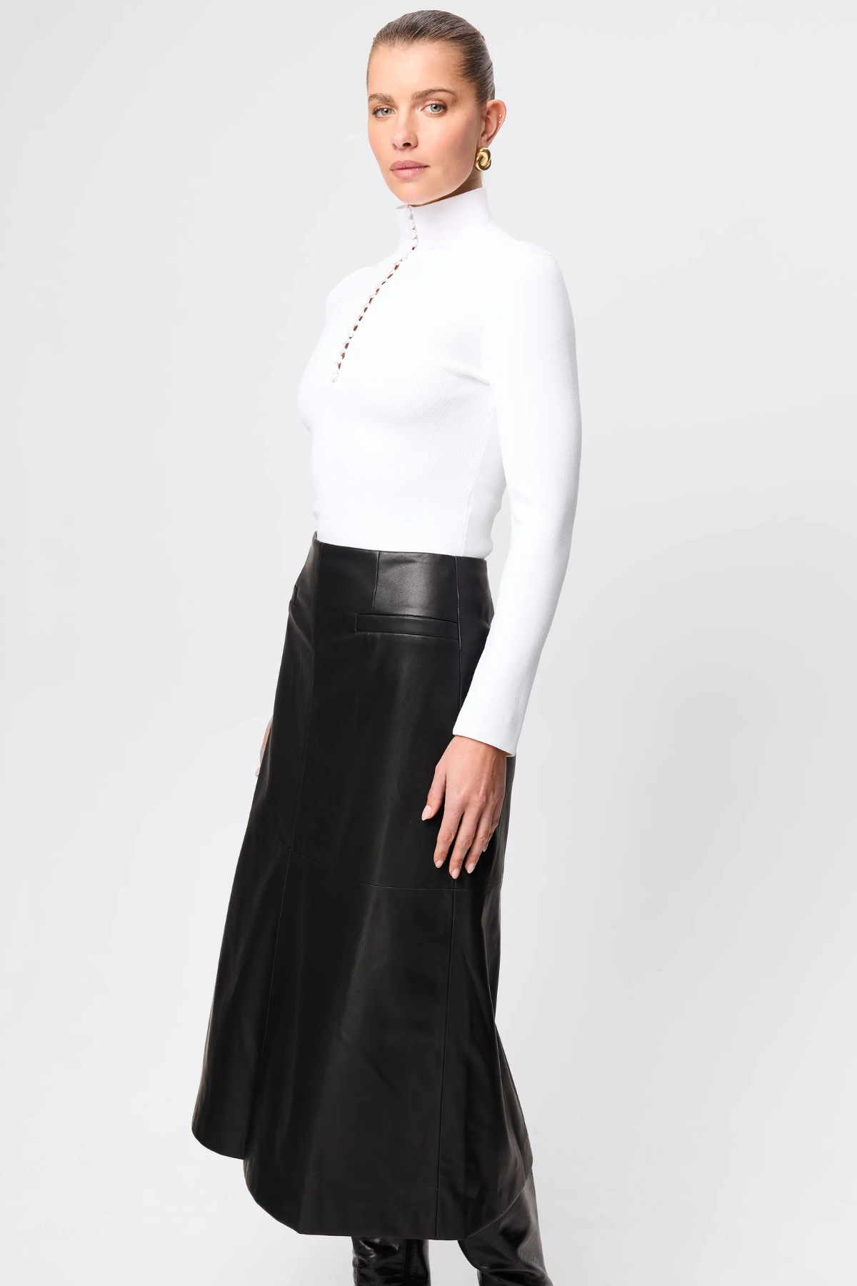 FAIRFAX MIDI SKIRT BLACK