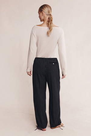 FATIMA PANT BLACK PINSTRIPE