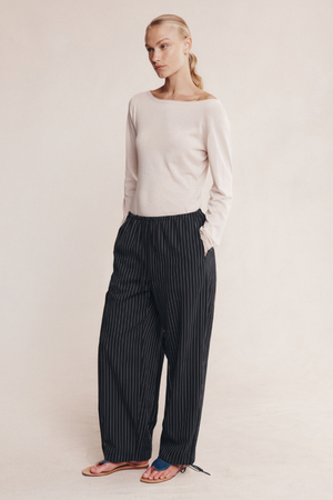 FATIMA PANT BLACK PINSTRIPE