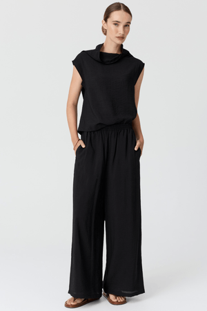 FENNEL COWL NECK TOP BLACK