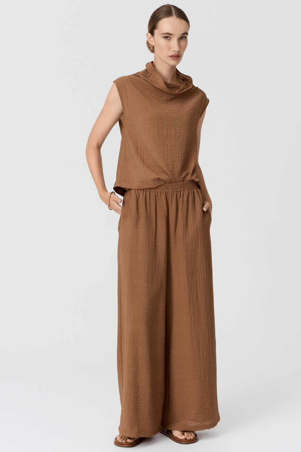 FENNEL COWL NECK TOP GINGER