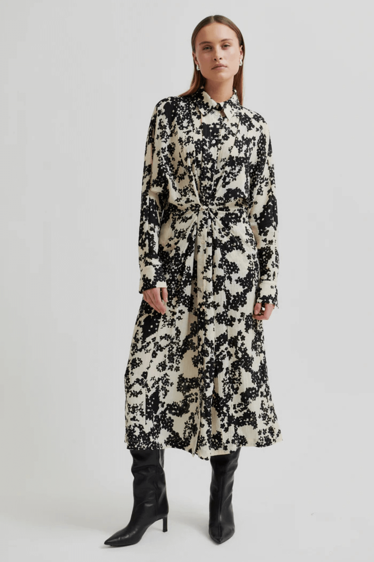 FLEURI PRINTED DRESS BLACK