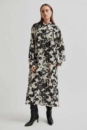FLEURI PRINTED DRESS BLACK
