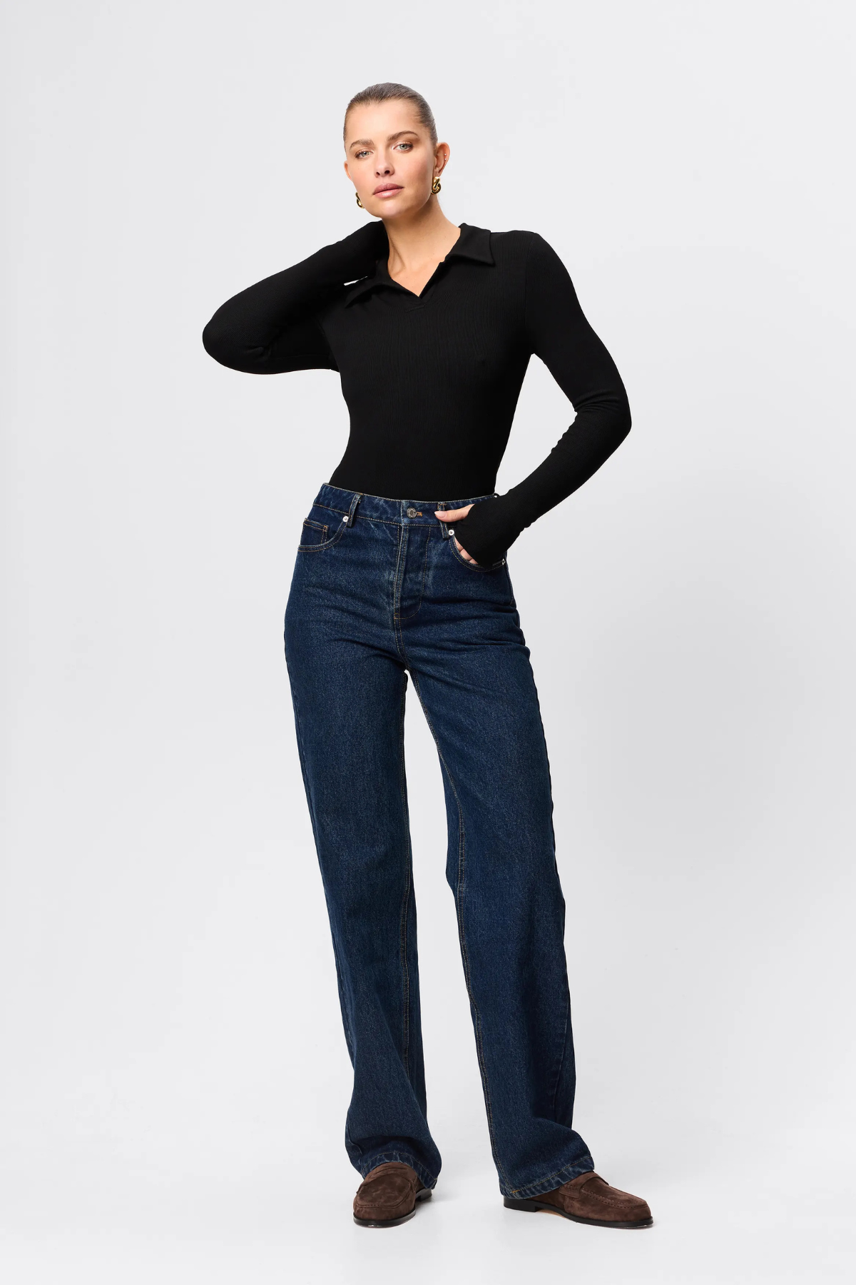 FLORENCE POLO TOP BLACK