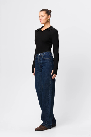 FLORENCE POLO TOP BLACK
