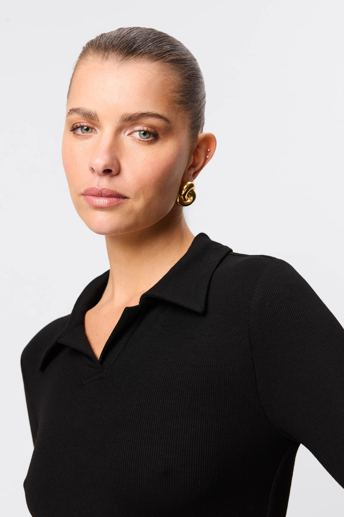 FLORENCE POLO TOP BLACK