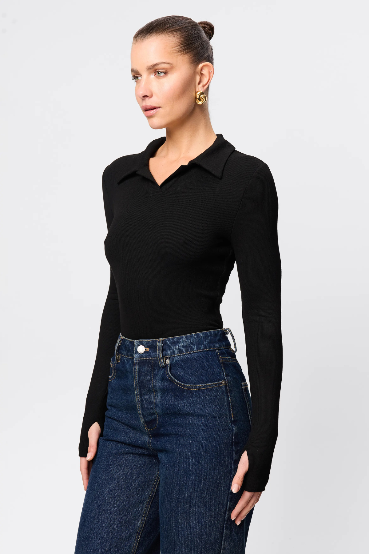 FLORENCE POLO TOP BLACK