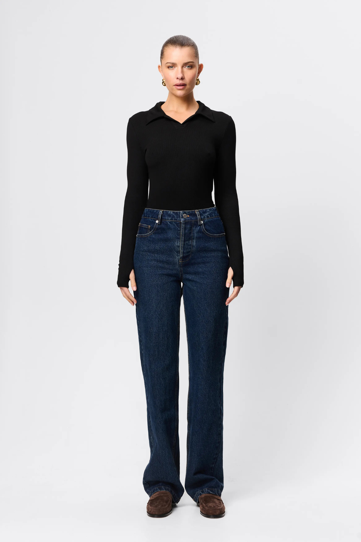 FLORENCE POLO TOP BLACK