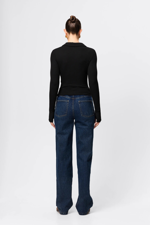 FLORENCE POLO TOP BLACK