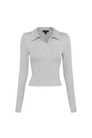 FLORENCE POLO TOP GREY MARLE