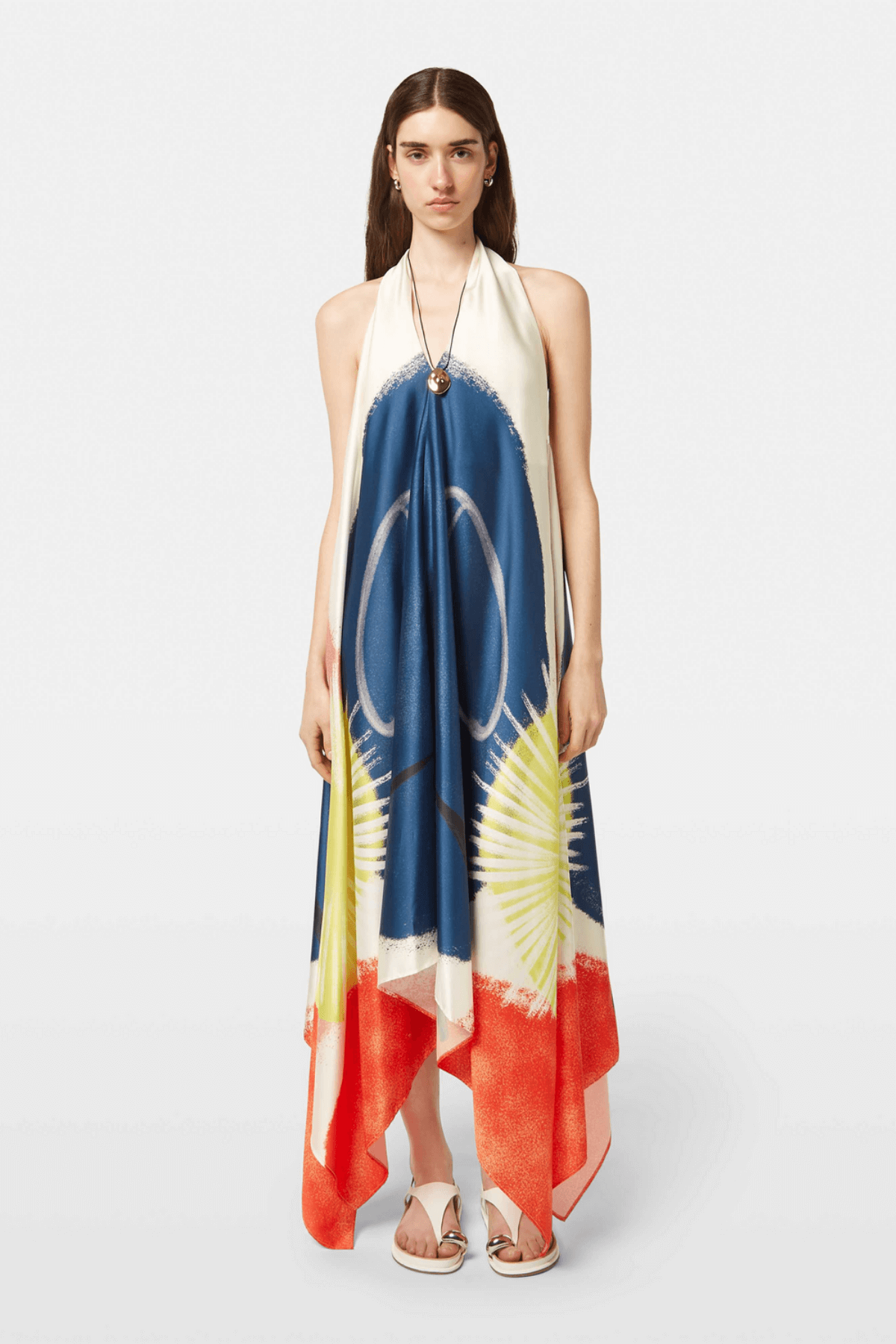 FOULARD MIDI DRESS ABSTRACT SUN