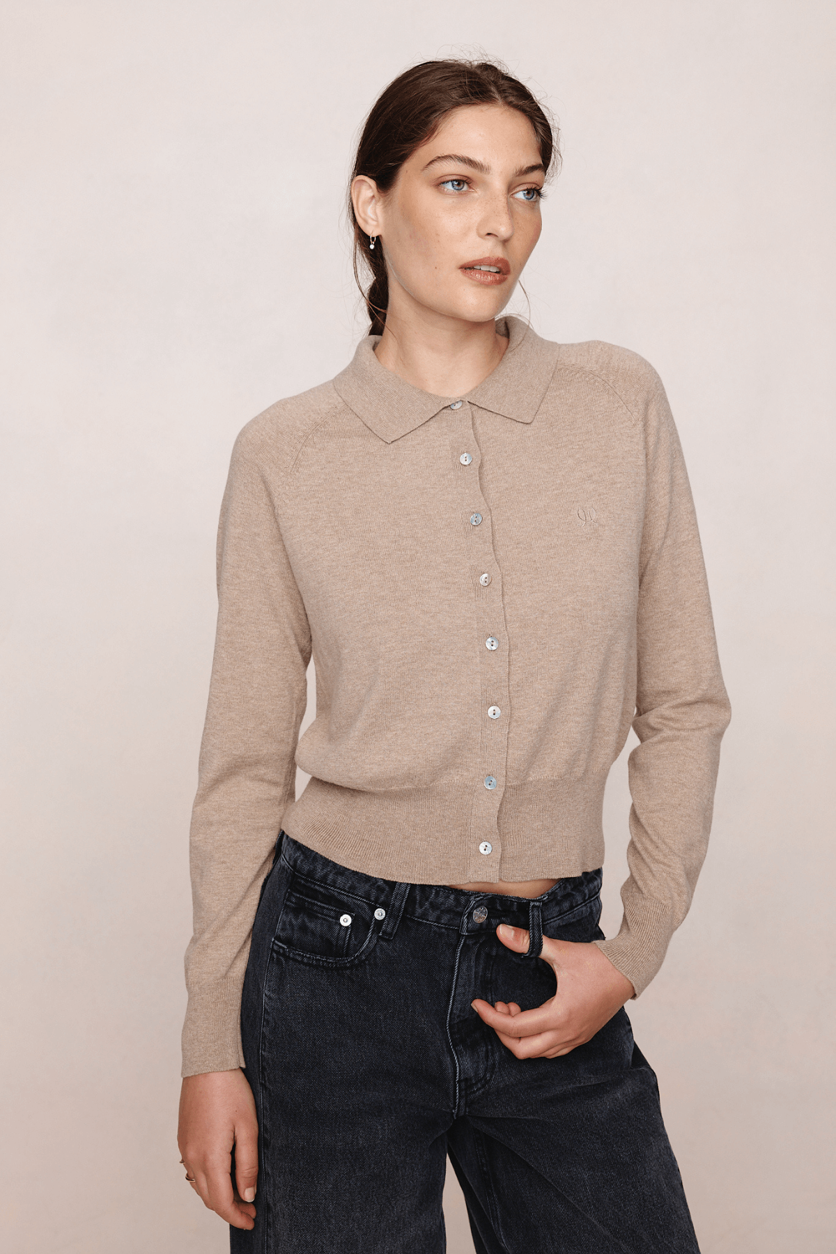 FOUNDATION CARDIGAN OATMEAL