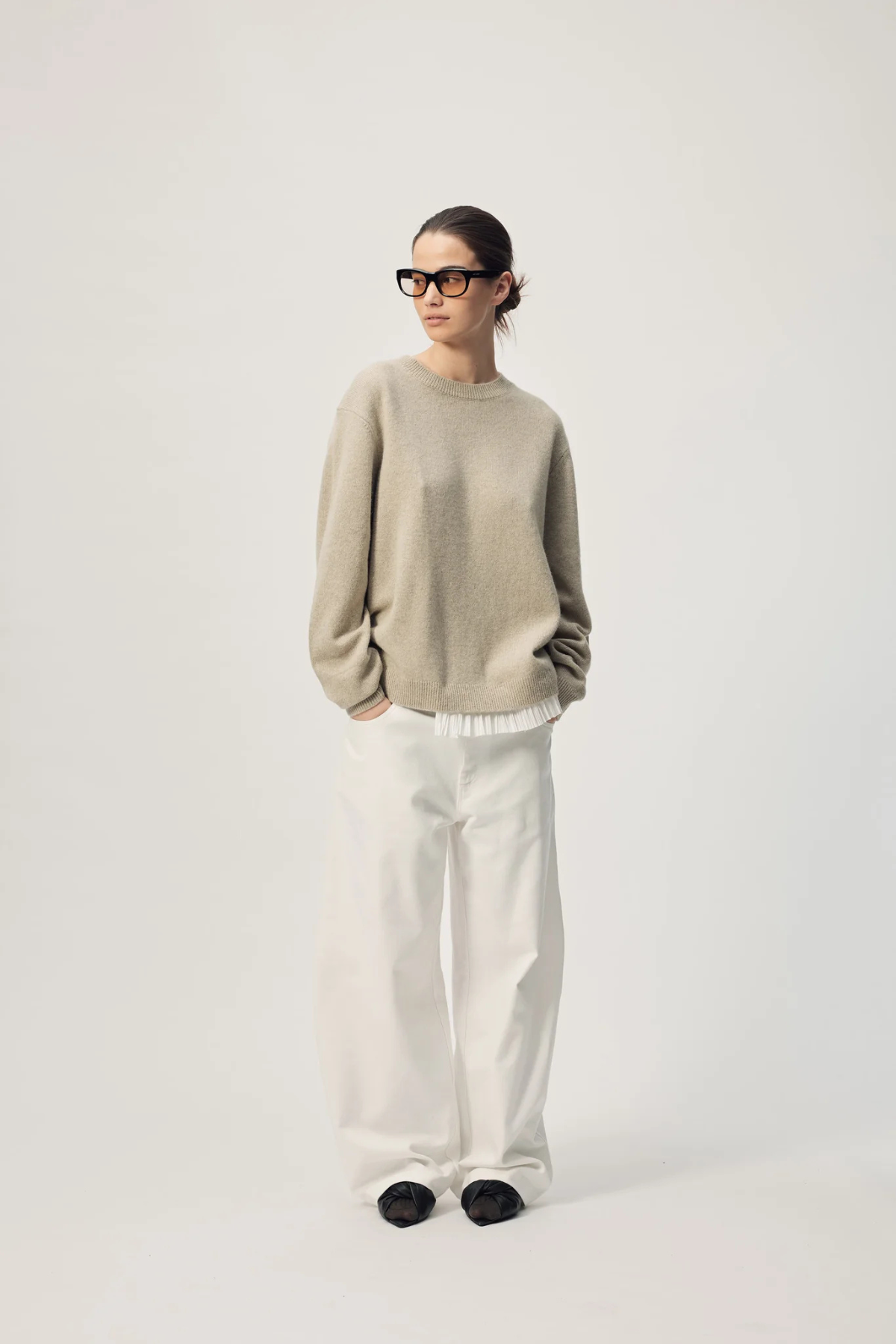 FREDDIE JUMPER SAGE WITH RUFFLE TRIM