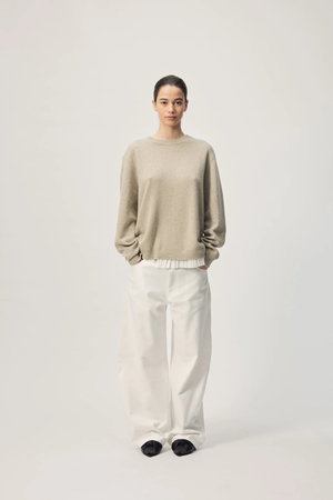 FREDDIE JUMPER SAGE WITH RUFFLE TRIM