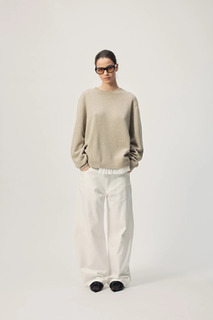 FREDDIE JUMPER SAGE WITH RUFFLE TRIM