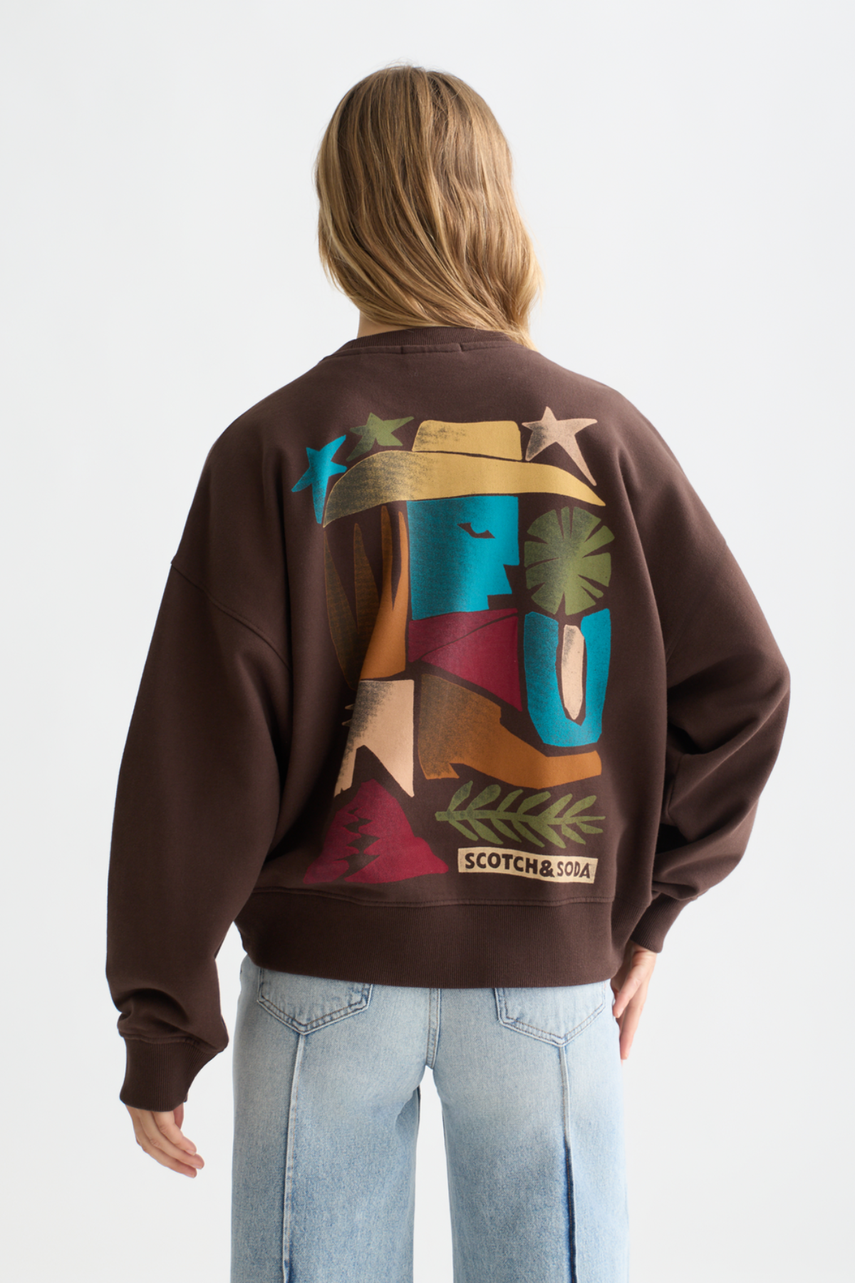 FRONT BACK ARTWORK OVERSIZED FIT SWEATER HOT FUDGE